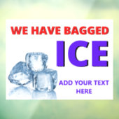 Aanpassen gebruikswinkel We hebben ijs opgeslagen Raamsticker (Vel 3)