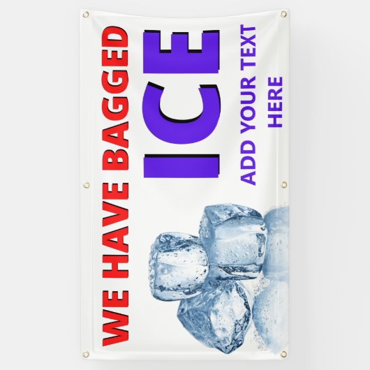 Aanpassen gebruikswinkel We hebben ijs opgeslagen Spandoek (Verticaal)