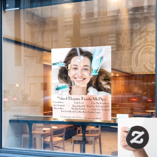 Aanpassen Gedetailleerde Med Spa Schoonheidsbehand Raamsticker (Cafe Raam)