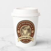 Aanpassen Generic Coffee Shop Rustic Front Papieren Bekers (Achterkant)