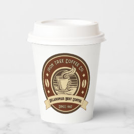 Aanpassen Generic Coffee Shop Rustic Front Papieren Bekers