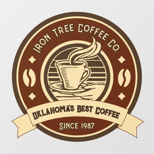 Aanpassen Generic Coffee Shop Rustic Front Raamsticker (Vel)