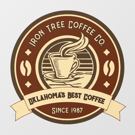 Aanpassen Generic Coffee Shop Rustic Front Raamsticker (Vel)