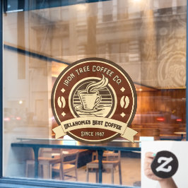 Aanpassen Generieke Koffiezaak Rustieke Voorkant Raamsticker