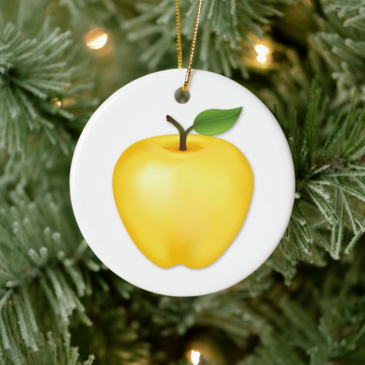 Aanpassen Golden Delicious Apple Keramisch Ornament (Boom)