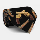 Aanpassen Golden Pistolen Party Stropdas (Opgerold)