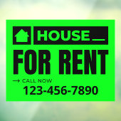 Aanpassen Green Black House te huur onroerend goed Raamsticker (Vel 3)