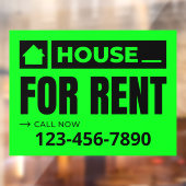 Aanpassen Green Black House te huur onroerend goed Raamsticker (Vel 2)