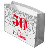 Aanpassen Grote Gift Bag - Milestone Silver Groot Cadeauzakje (Achterkant Gekanteld)