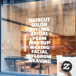 Aanpassen Hair Salon Spa Lijst van diensten groot Raamsticker