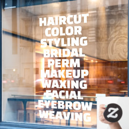 Aanpassen Hair Salon Spa Lijst van diensten groot Raamsticker