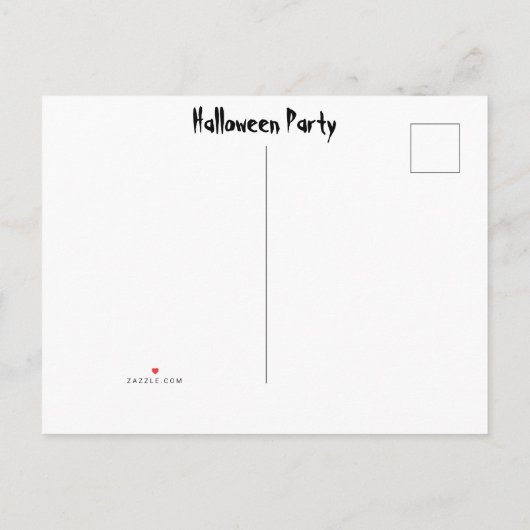 Aanpassen Halloween partij schedels zwart wit Uitnodiging Briefkaart (Achterkant)