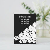 Aanpassen Halloween partij schedels zwart wit Uitnodiging Briefkaart (Staand voorkant)