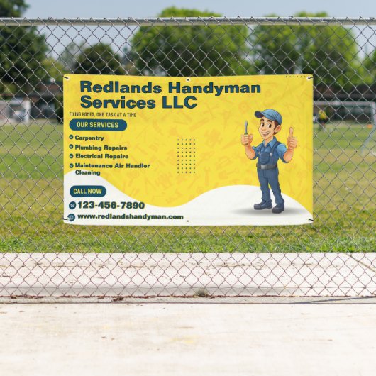 Aanpassen Handyman Business Promotional Fence Spandoek (Insitu)