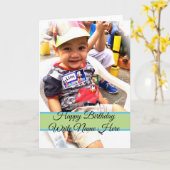 Aanpassen Happy Birthday Kaart met foto (Gele Bloem)