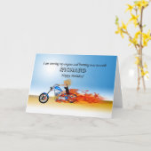 Aanpassen Happy Birthday met een vlammende motorfi Kaart (Gele Bloem)