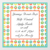 Aanpassen Help Gezocht Donut Koffie Winkelbedrijf Raamsticker (Vel)