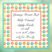 Aanpassen Help Gezocht Donut Koffie Winkelbedrijf Raamsticker (Vel 3)