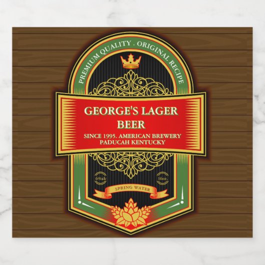 Aanpassen Home Brewed Details Bier Etiket (Enkel label)