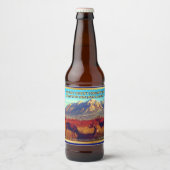 Aanpassen Home Gebrouwen Rocky Mountain Deer Gedet Bier Etiket (Voorkant)