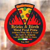 Aanpassen Hout gebakken Pizza Restaurant Promo Deu Raamsticker (Vel 2)