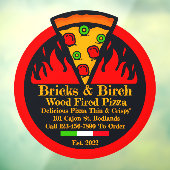 Aanpassen Hout gebakken Pizza Restaurant Promo Deu Raamsticker (Vel 3)