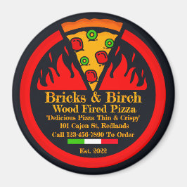 Aanpassen Hout gebakken Pizza Restaurant Promo Magneet