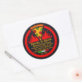 Aanpassen Hout gebakken Pizza Restaurant Promo Ronde Sticker (Envelop)