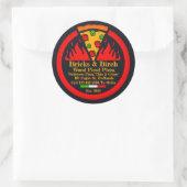 Aanpassen Hout gebakken Pizza Restaurant Promo Ronde Sticker (Tas)