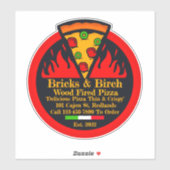 Aanpassen Hout gebakken Pizza Restaurant Promo Sticker (Vel)