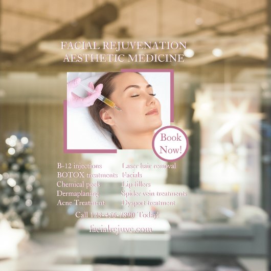 Aanpassen Huidbehandeling Botox gezicht Gedetaille Raamsticker