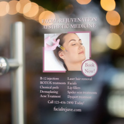 Aanpassen Huidbehandeling Botox gezicht Gedetaille Raamsticker