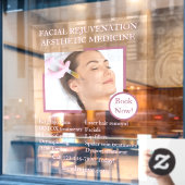 Aanpassen Huidbehandeling Botox gezicht Gedetaille Raamsticker (Cafe Raam)