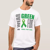 Aanpassen I draag groen bewustmakingslint T-shirt (Voorkant)