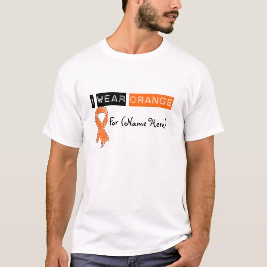 Aanpassen I Draag Oranje koolstofleukemie T-shirt (Voorkant)