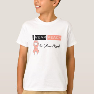 Aanpassen I Draag peach Ribbon Uterine Cancer T-shirt