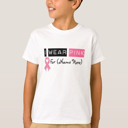 Aanpassen I Draag roze lintborstkanker T-shirt (Voorkant)