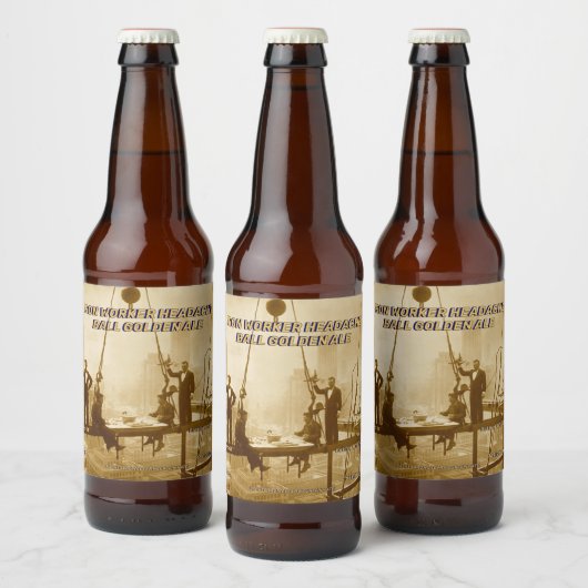 Aanpassen Iron Worker Hoofdpijn Ball Home Brewed Bier Etiket (Flessen)