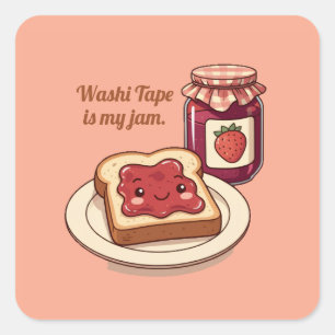 [Aanpassen] is mijn favoriete jam - leuk jam en to Vierkante Sticker