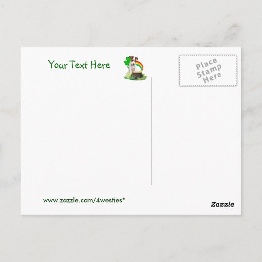 Aanpassen It Jack Russell Puppy St Pattys Day Kaar Briefkaart (Achterkant)