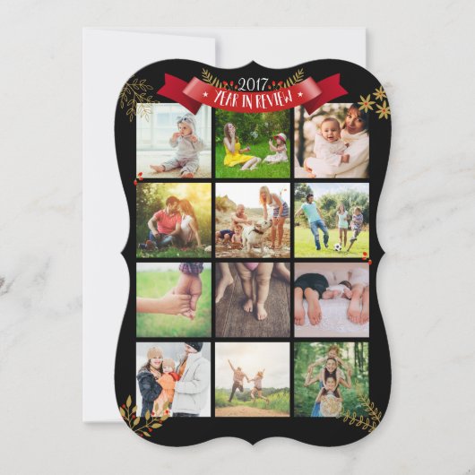 Aanpassen Jaar in Review Foto Vakantie Kaart (Voorkant)