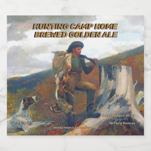Aanpassen Jachtkamp Home Brewed Details Bier Etiket (Enkel label)