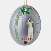 Aanpassen - Jack Russell Puppys 1 Kerstmis Keramisch Ornament (Rechts)