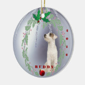 Aanpassen - Jack Russell Puppys 1 Kerstmis Keramisch Ornament (Links)