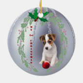 Aanpassen - Jack Russell Puppys 1 Kerstmis Keramisch Ornament (Achterkant)
