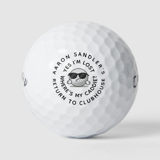 Aanpassen Jouw naam Lost Caddie Golf Ball Funny Golfballen (Voorkant)