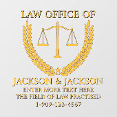 Aanpassen Juridisch Recht Kantoor Gedetailleerd Fr Raamsticker (Vel)