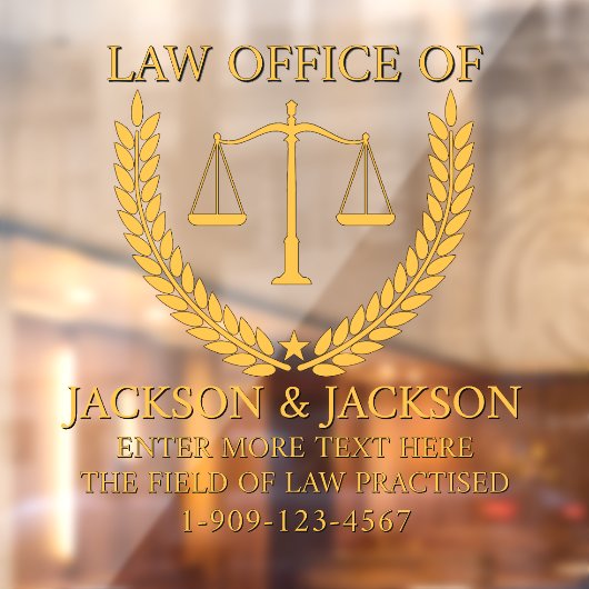 Aanpassen Juridisch Recht Kantoor Gedetailleerd Fr Raamsticker (Vel 2)