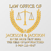 Aanpassen Juridisch Recht Kantoor Gedetailleerd Fr Raamsticker (Vel)