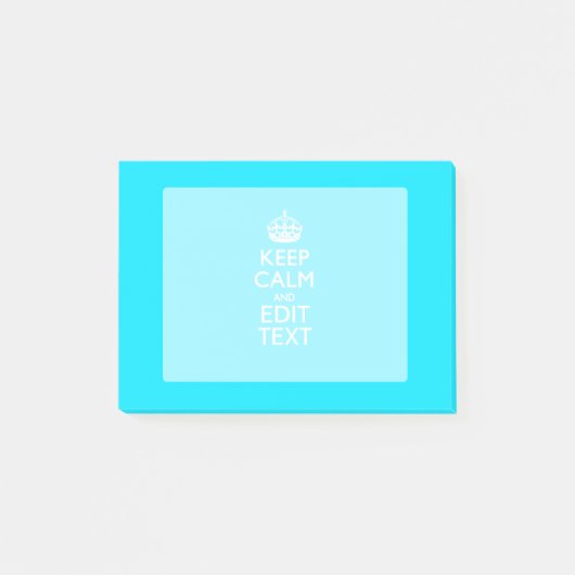 Aanpassen Kalm Jouw tekst Turquoise Blue houden Post-it® Notes (Voorkant)